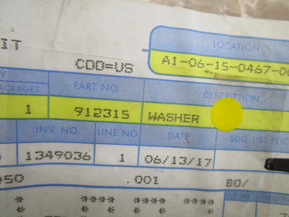 *NEW OEM* 0810 OMC Johnson Evinrude Washer 912315 0912315