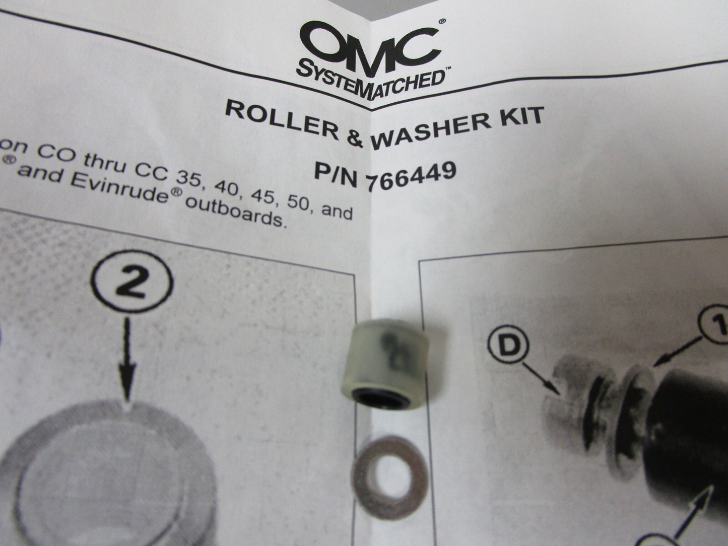*NEW OEM* 0810 OMC Johnson Evinrude Roller & Washer Kit 766449 0766449