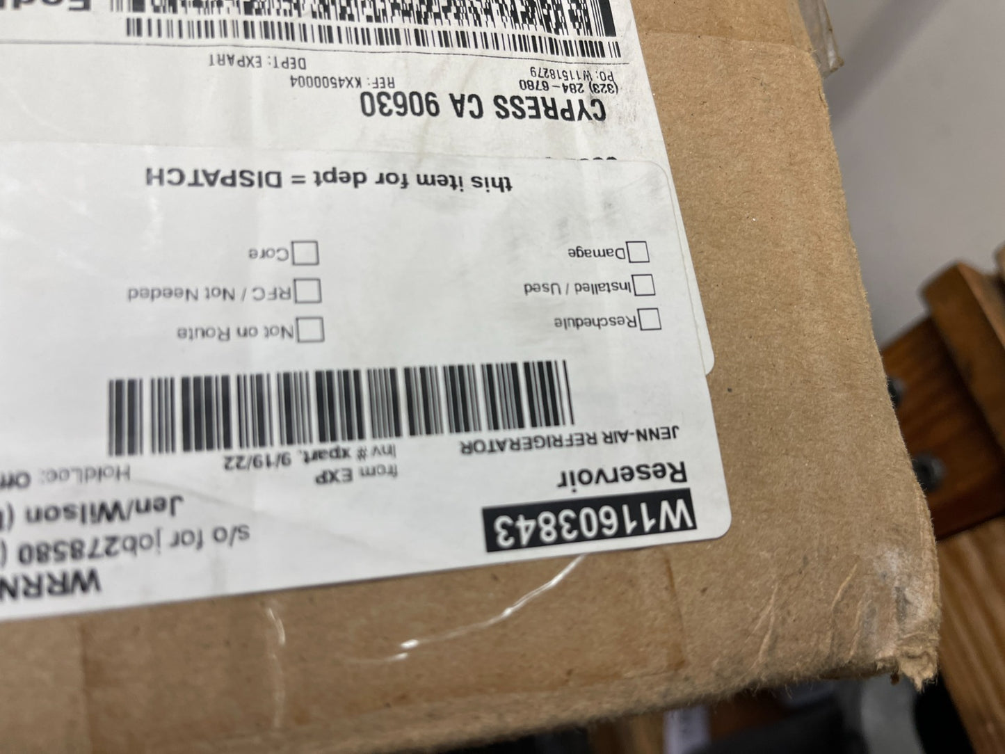 NEW OEM W11518279 W11603843 Whirlpool Reservoir 0820