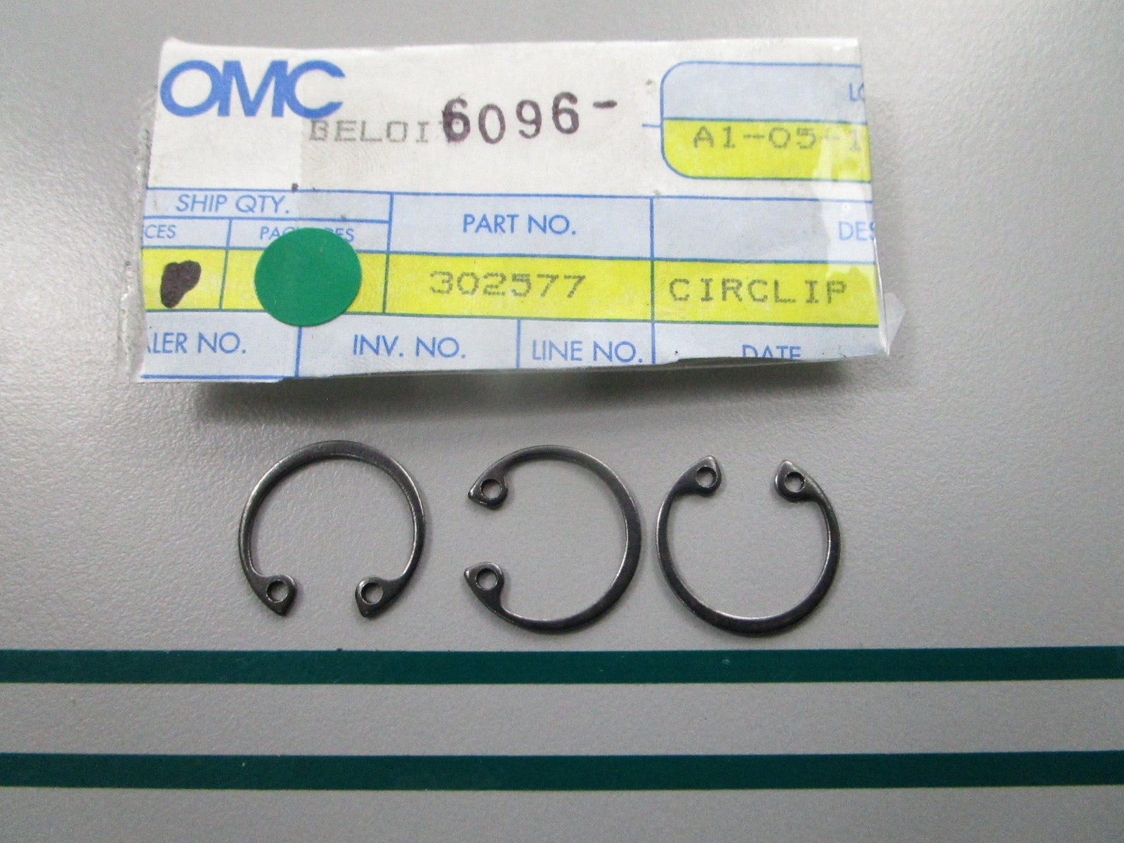 NEW OEM (LOT OF 3) 302577 0302577 OMC Johnson Evinrude Circlip 0810