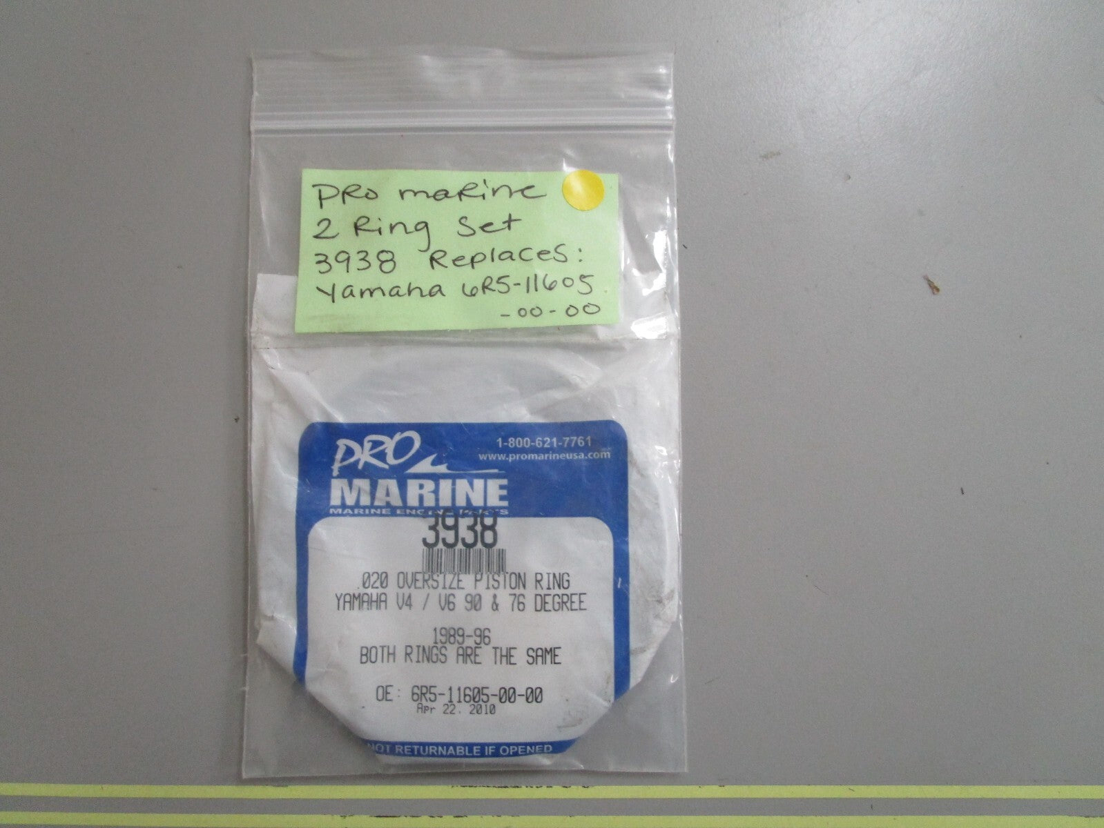 *NEW* 0810 Pro Marine 2 Ring Set 3938 Replaces: Yamaha 6R5-11605-00-00