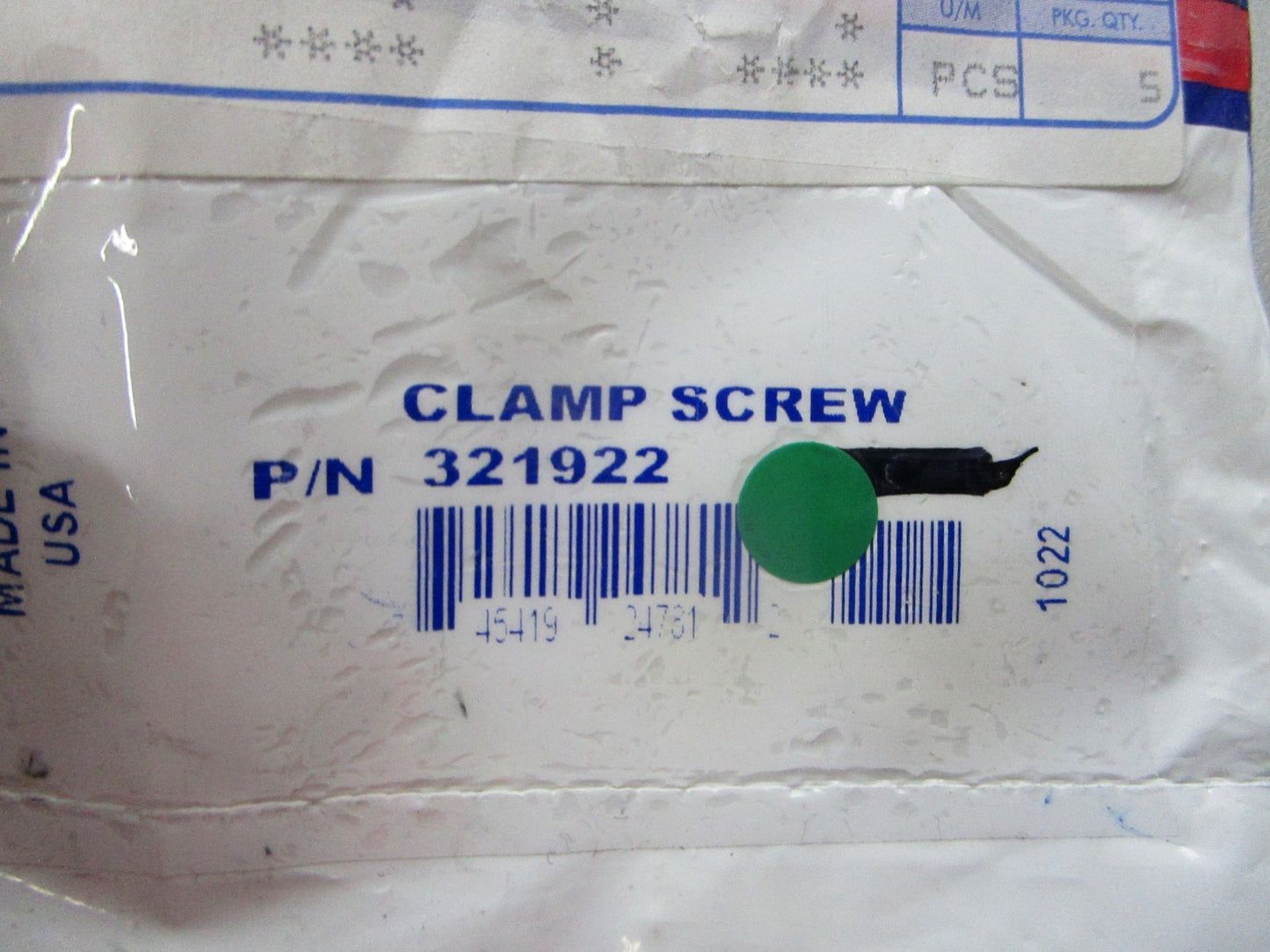 NEW OEM (LOT OF 4) 321922 0321922 OMC Johnson Evinrude Clamp Screw 0810