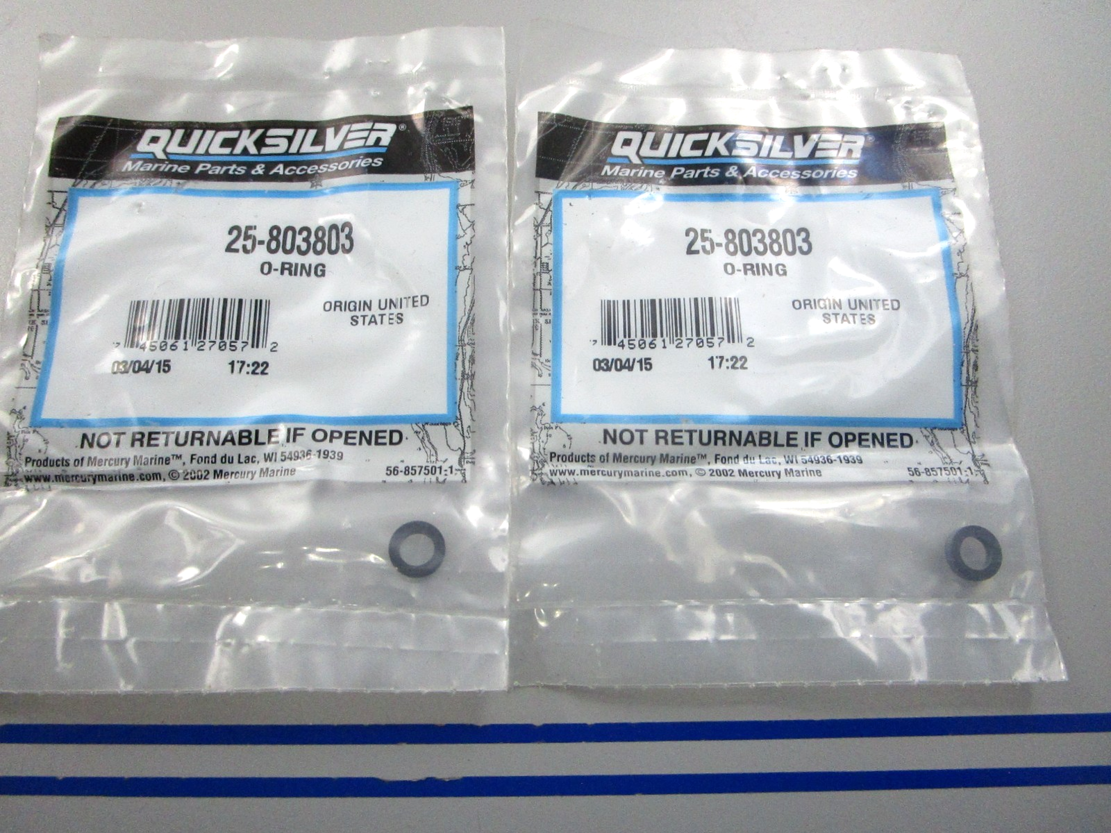 NEW OEM (LOT OF 2) 25-803803 Mercury Quicksilver O-Ring 0810