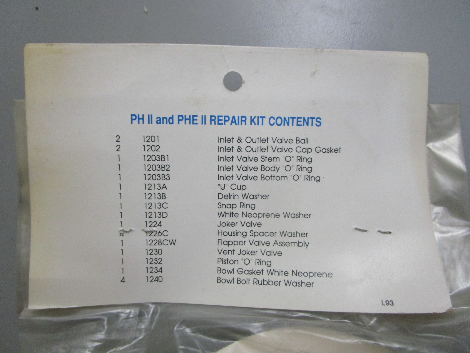*NEW* 0820 Raritan PH II 7 PHE II Repair Kit
