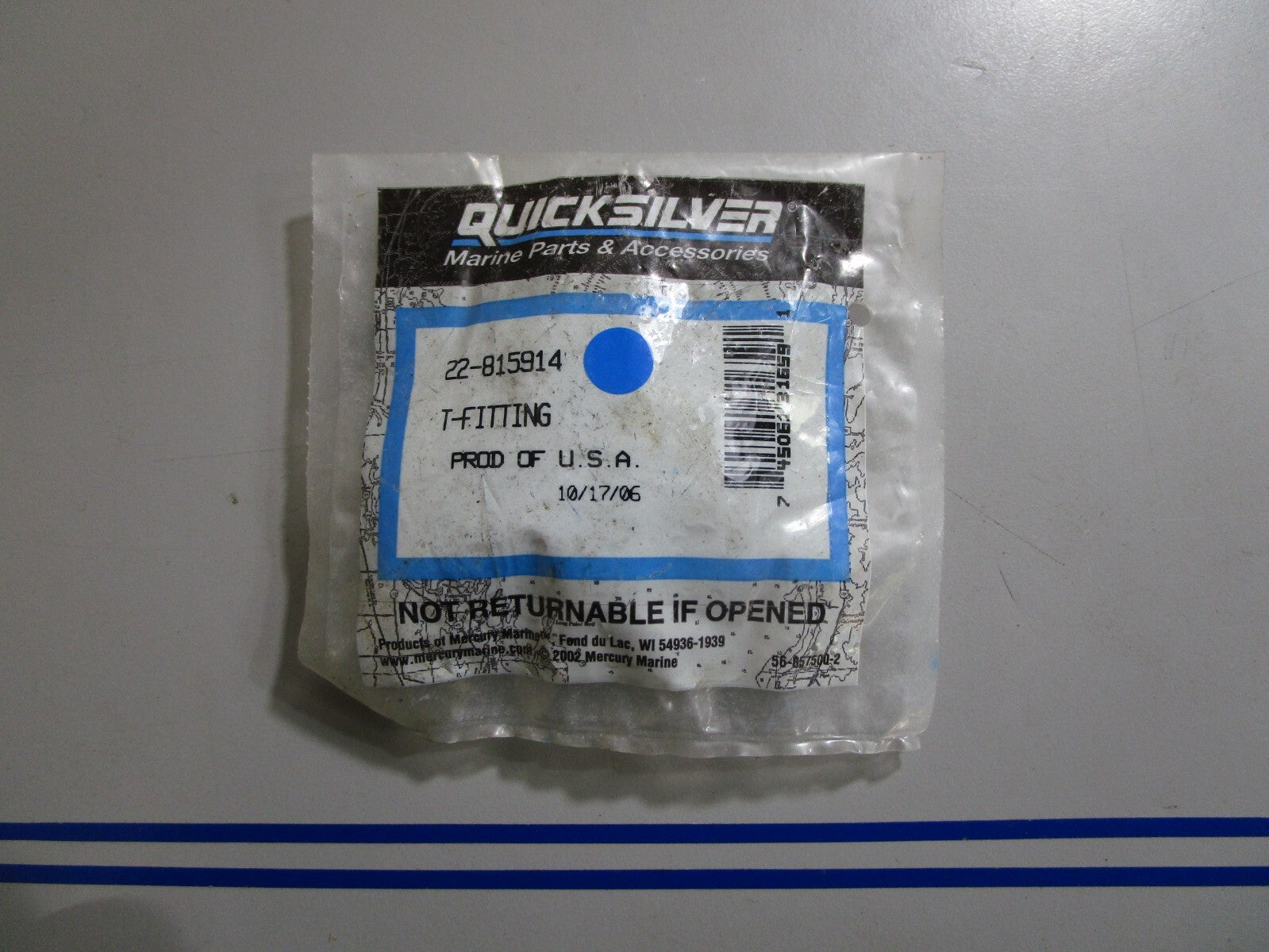 *NEW OEM* 0810 Mercury Quicksilver T Fitting 22-815914
