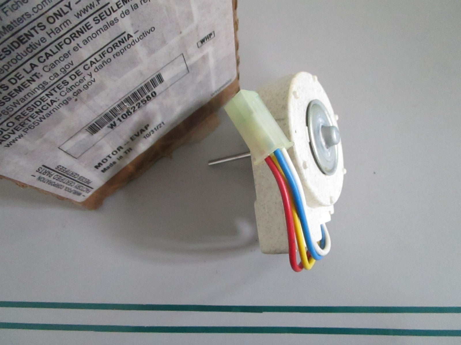 NEW OEM W10822580 Whirlpool Evaporator Motor 0820
