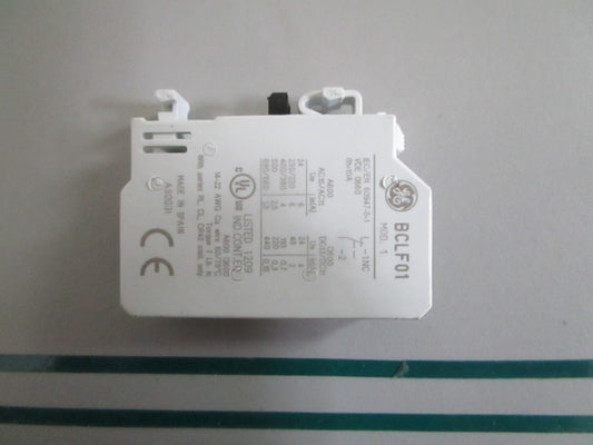 GE BCLF10 CL Series IEC Contactor 1NO Auxiliary Contact Block NEW OEM 0820