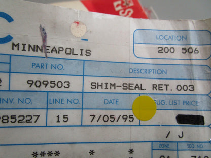 *NEW OEM* 0810 OMC Johnson Evinrude Seal Retainer .009 Shim 909503 0909503