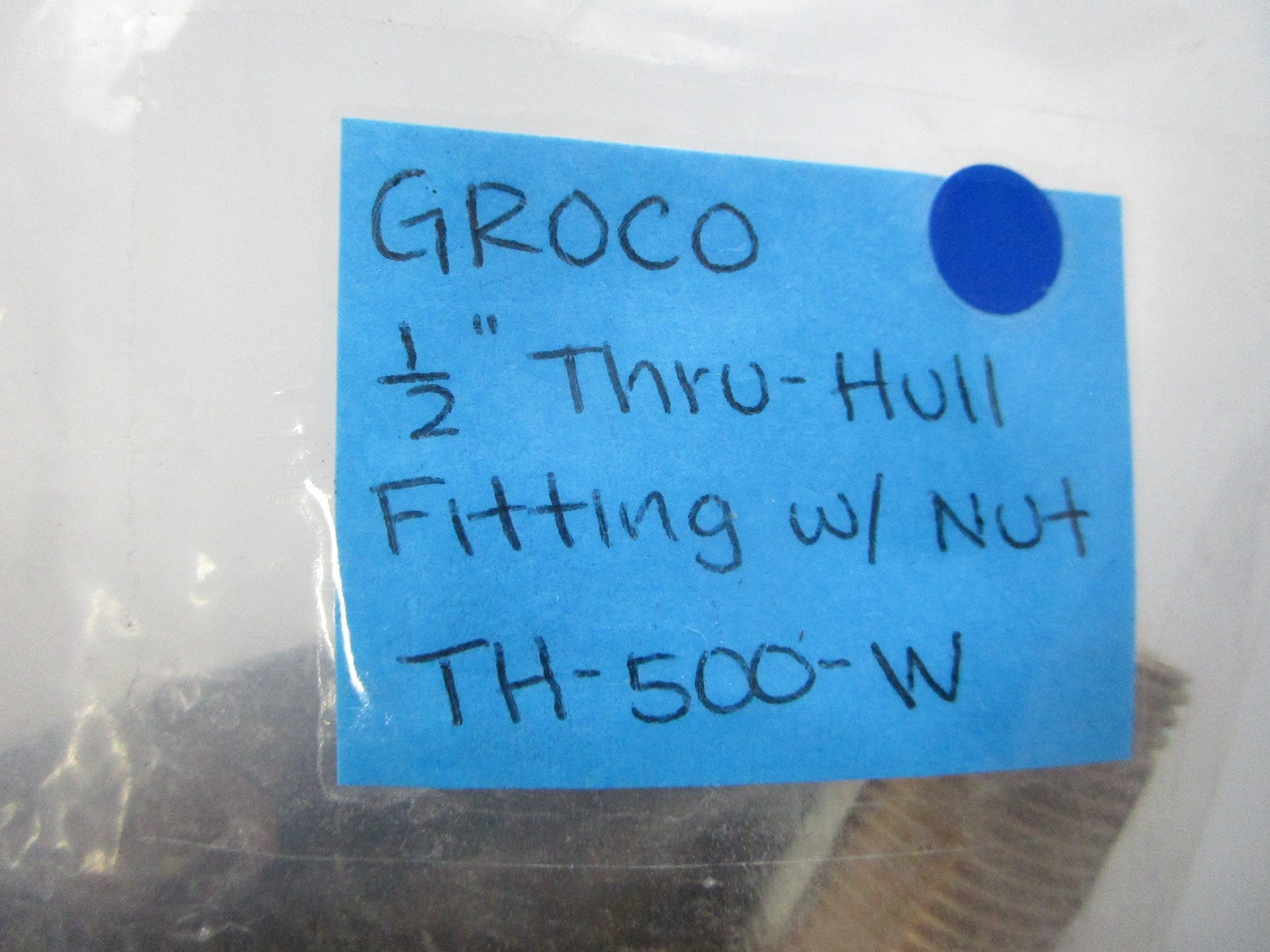 *NEW* 0810 Groco 1/" Thru-Hull Fitting w/ Nut TH-500-W