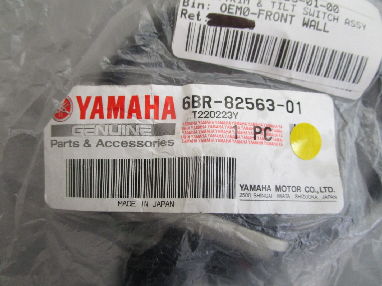 *NEW OEM* 0810 Yamaha Trim & Tilt Switch 6BR-82563-01-00