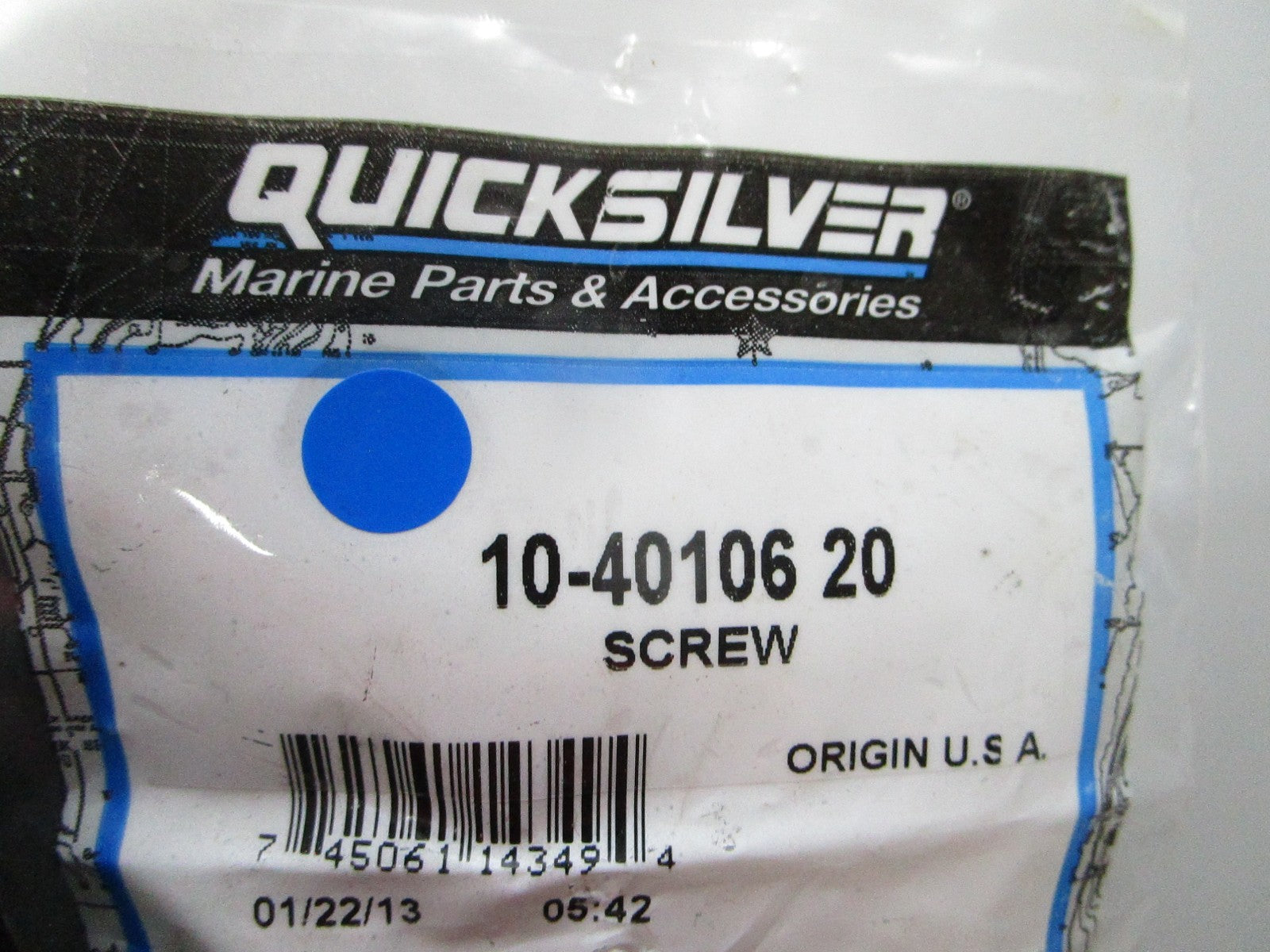 NEW OEM 10-40106 20 Mercury Quicksilver Screw 0810