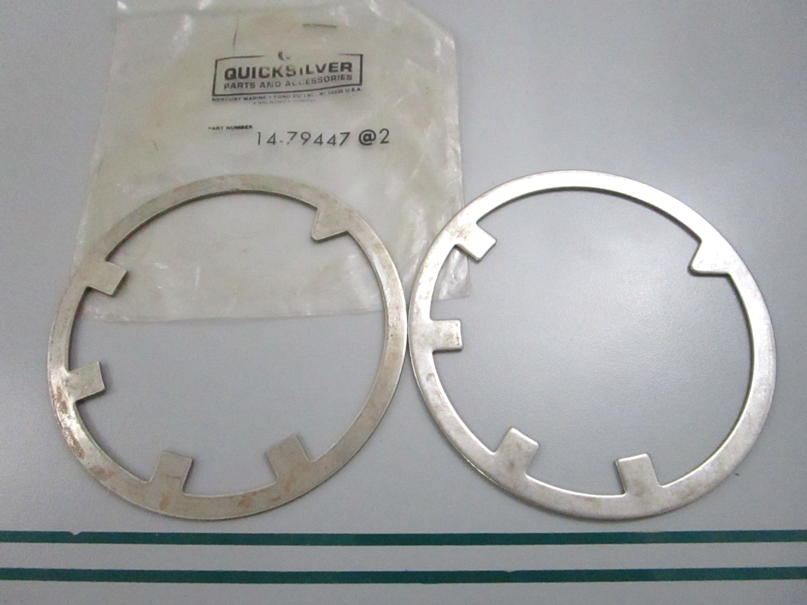 NEW OEM (LOT OF 2) 14-79447 Mercury Quicksilver Tab Washer 0810