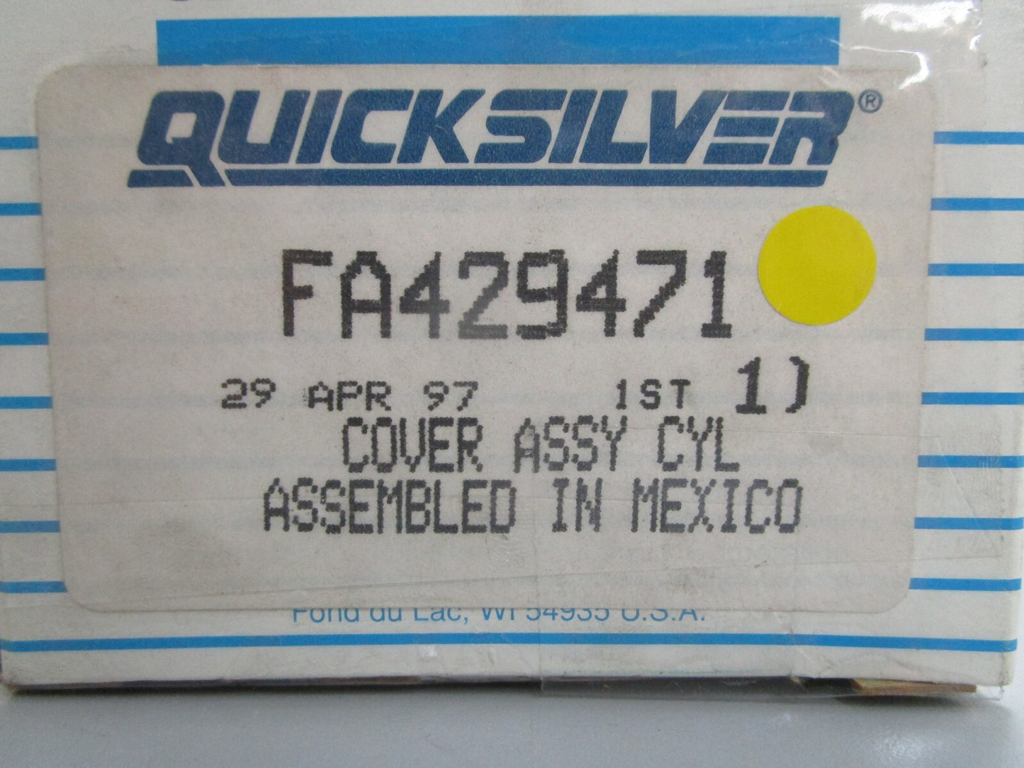 *NEW OEM* 0820 Mercury Quicksilver Cylinder Cover Assy FA429471