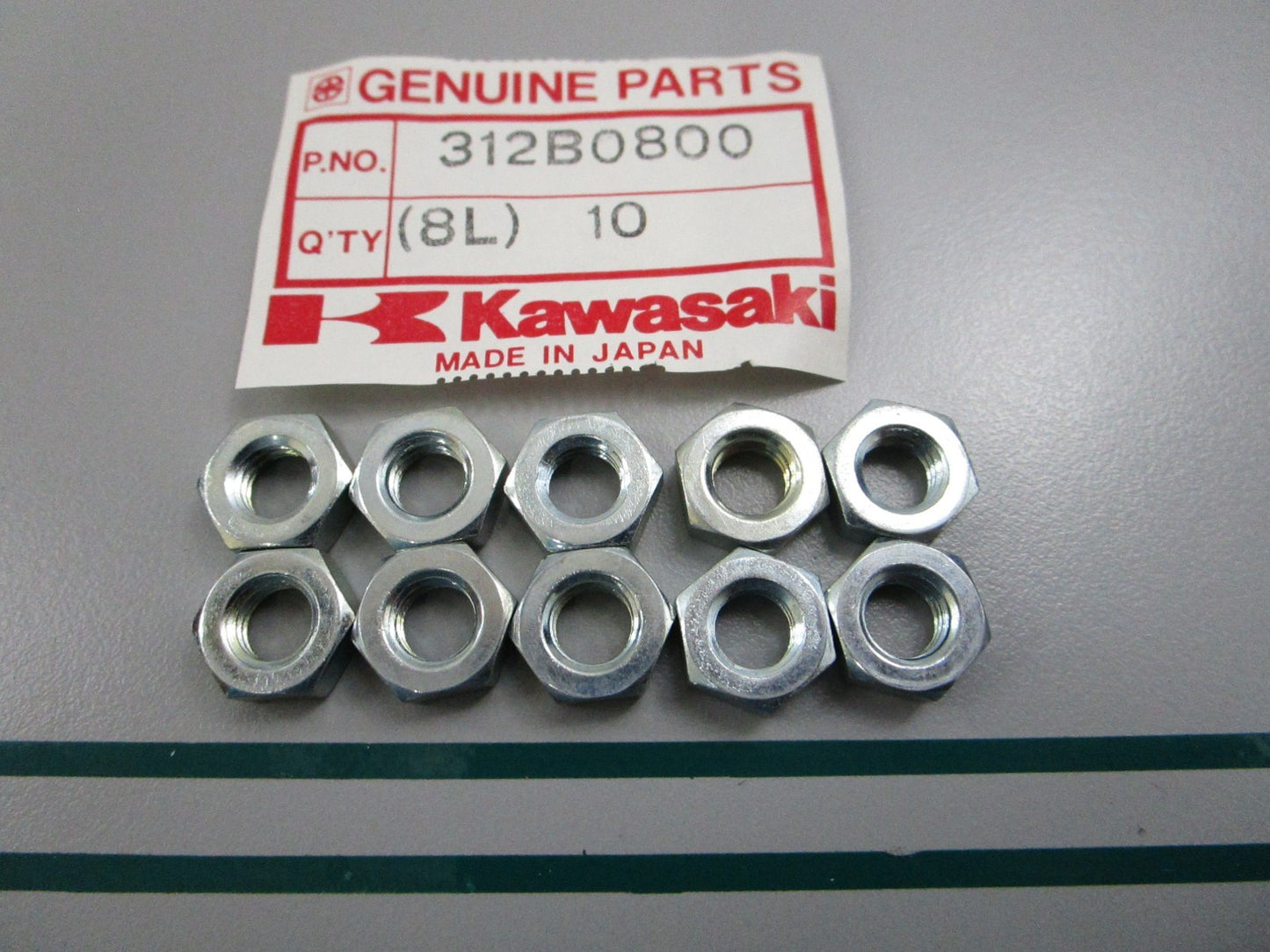 NEW OEM (LOT OF 10) 312B0800 Kawasaki Nut 0810