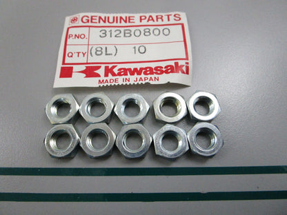 NEW OEM (LOT OF 10) 312B0800 Kawasaki Nut 0810