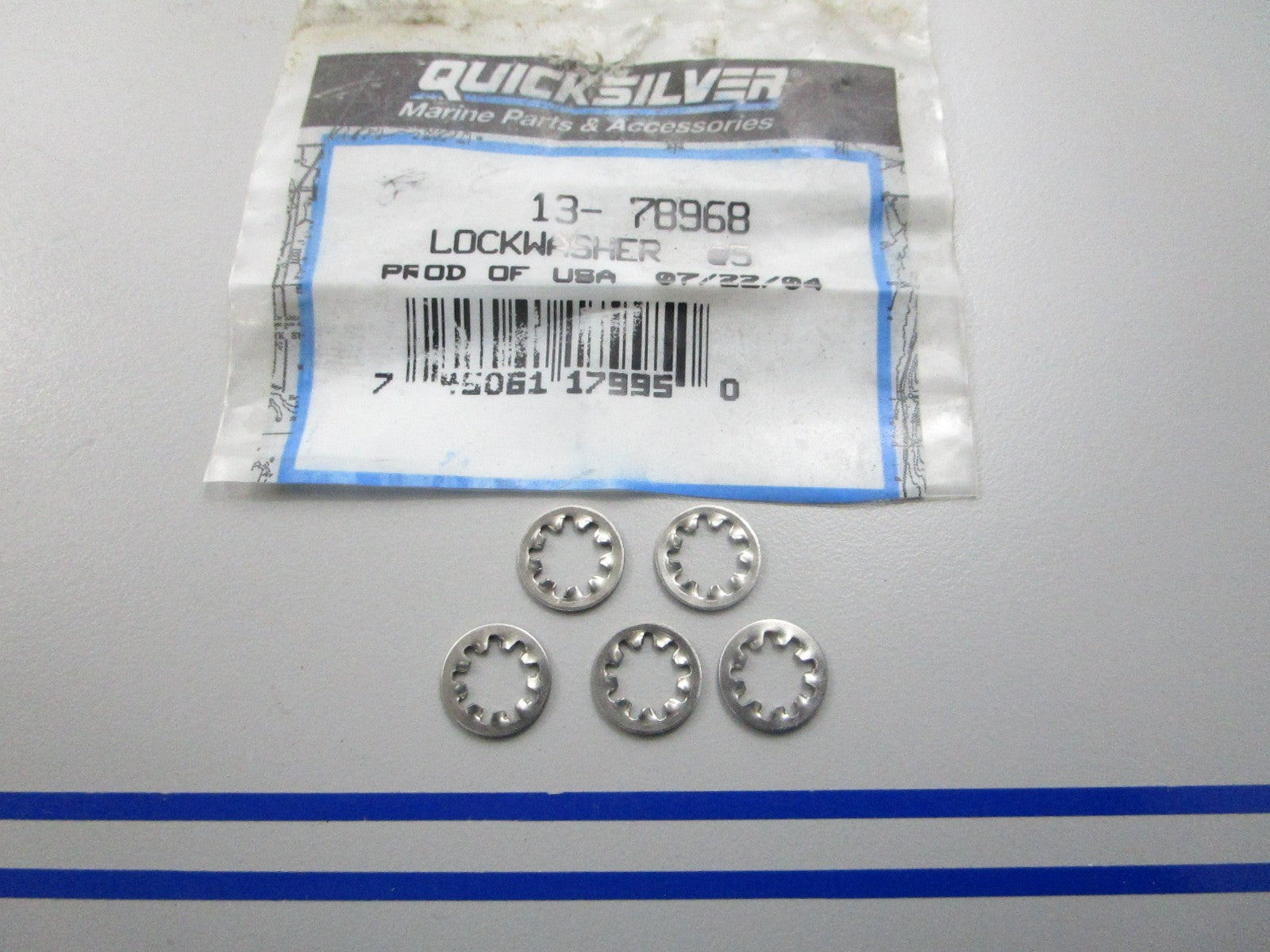 NEW OEM (LOT OF 5) 13-78968 Mercury Quicksilver Lockwasher 0810