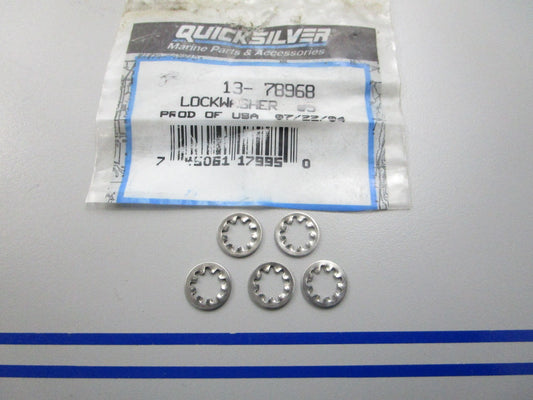 NEW OEM (LOT OF 5) 13-78968 Mercury Quicksilver Lockwasher 0810