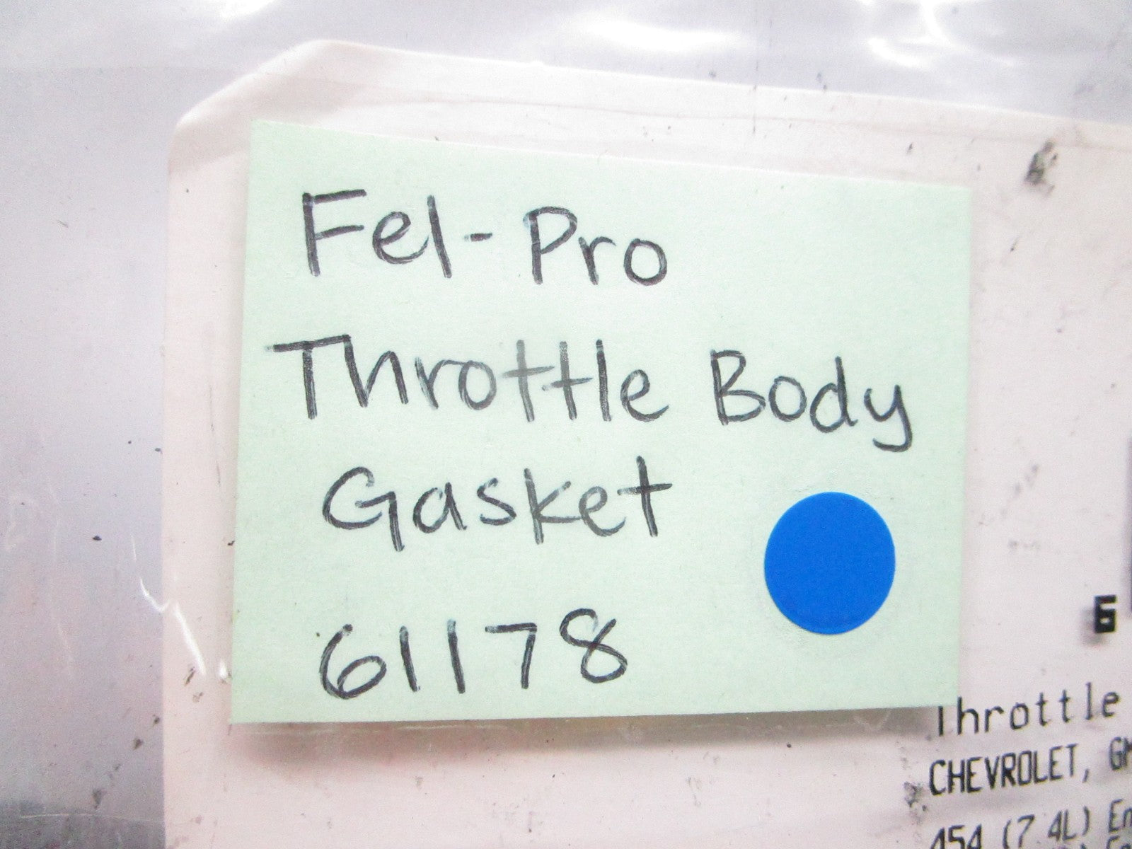 *NEW* 0810 Fel-Pro Throttle Body Gasket 61178