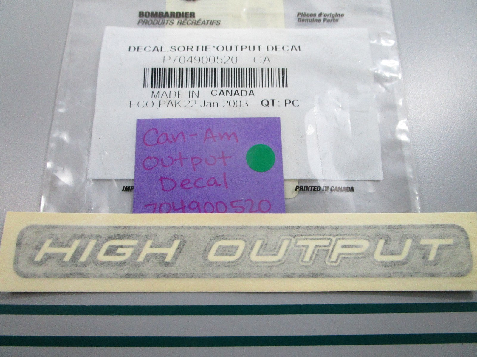 NEW OEM 704900520 Can-Am High Output Decal 0810