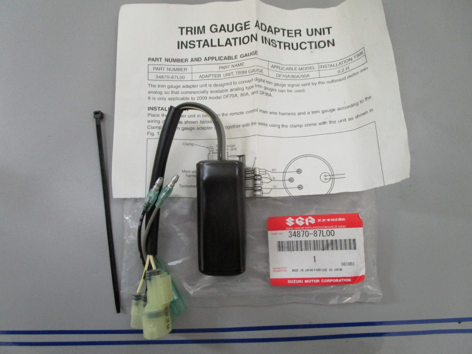 *NEW OEM* 0810 Suzuki Trim Gauge Adapter Unit 34870-87L00