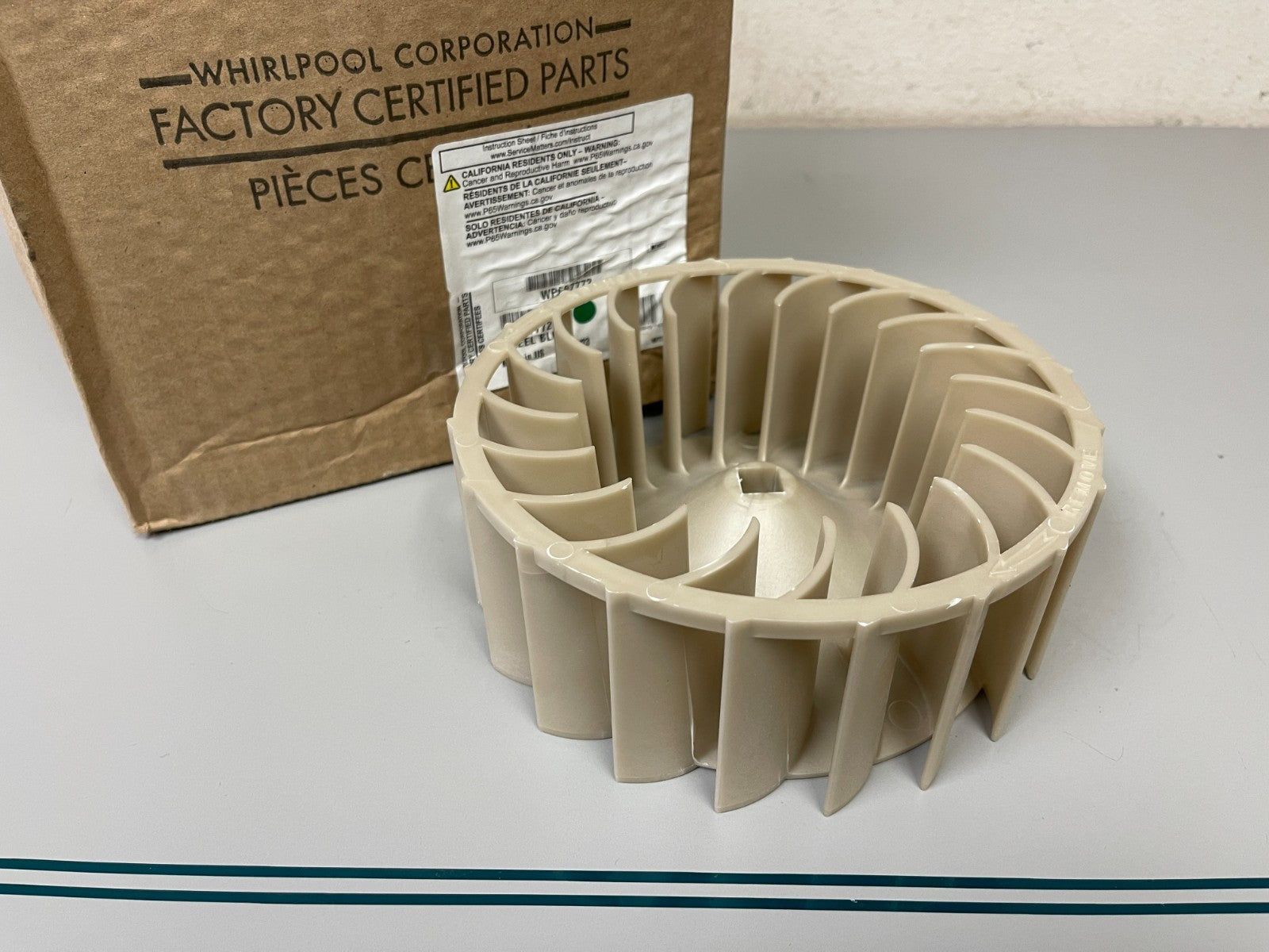 Whirlpool NEW OEM Dryer Blower Wheel WP697772 Maytag Kenmore KitchenAid 0720