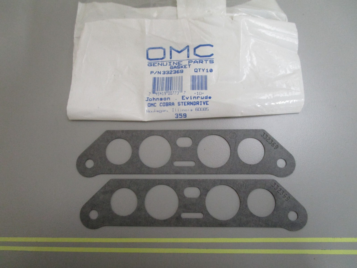 *NEW OEM* (LOT OF 2) 0810 OMC Johnson Evinrude Gasket 332369 0332369