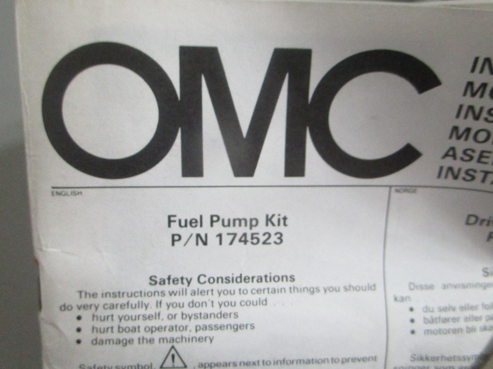 NEW OEM 174523 0174523 OMC Johnson Evinrude Fuel Pump Kit 0820