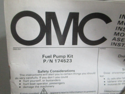 NEW OEM 174523 0174523 OMC Johnson Evinrude Fuel Pump Kit 0820