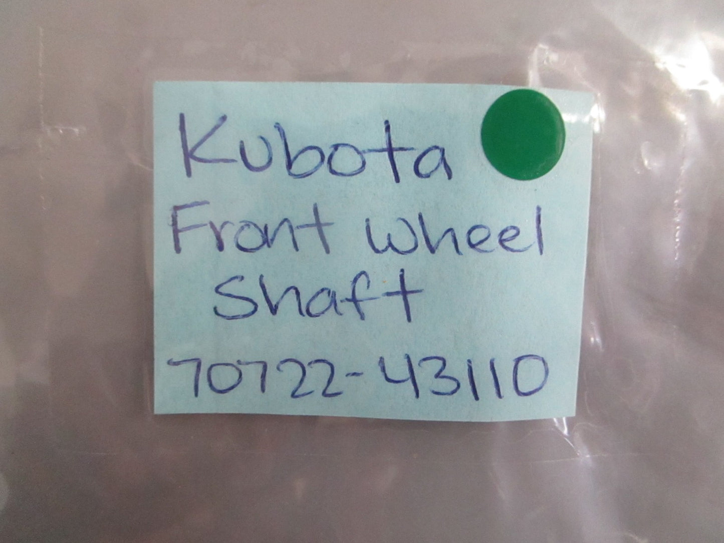 NEW OEM 70722-43110 Kubota Front Wheel Shaft 0820