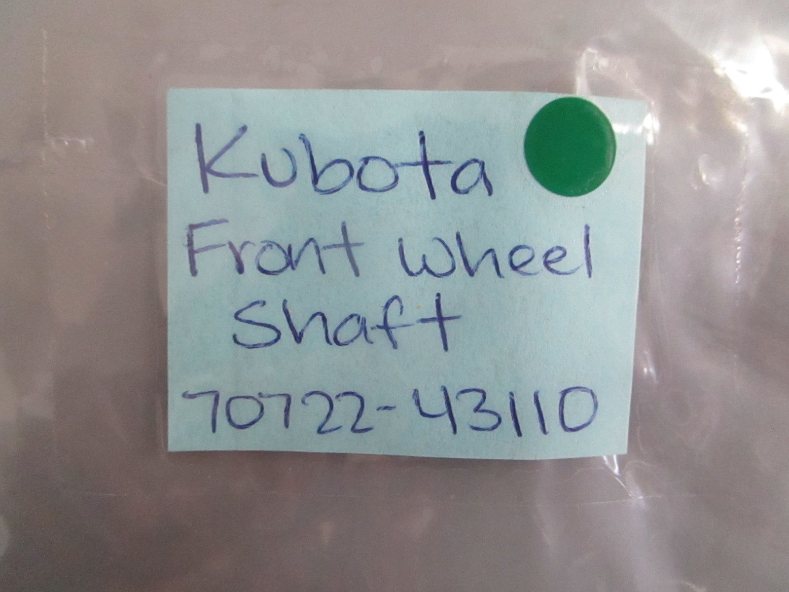 NEW OEM 70722-43110 Kubota Front Wheel Shaft 0820