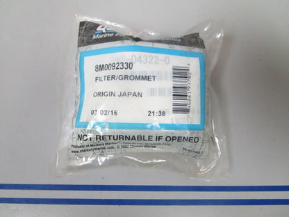 *NEW OEM* 0810 Mercury Quicksilver Filter/Grommet 8M0092330