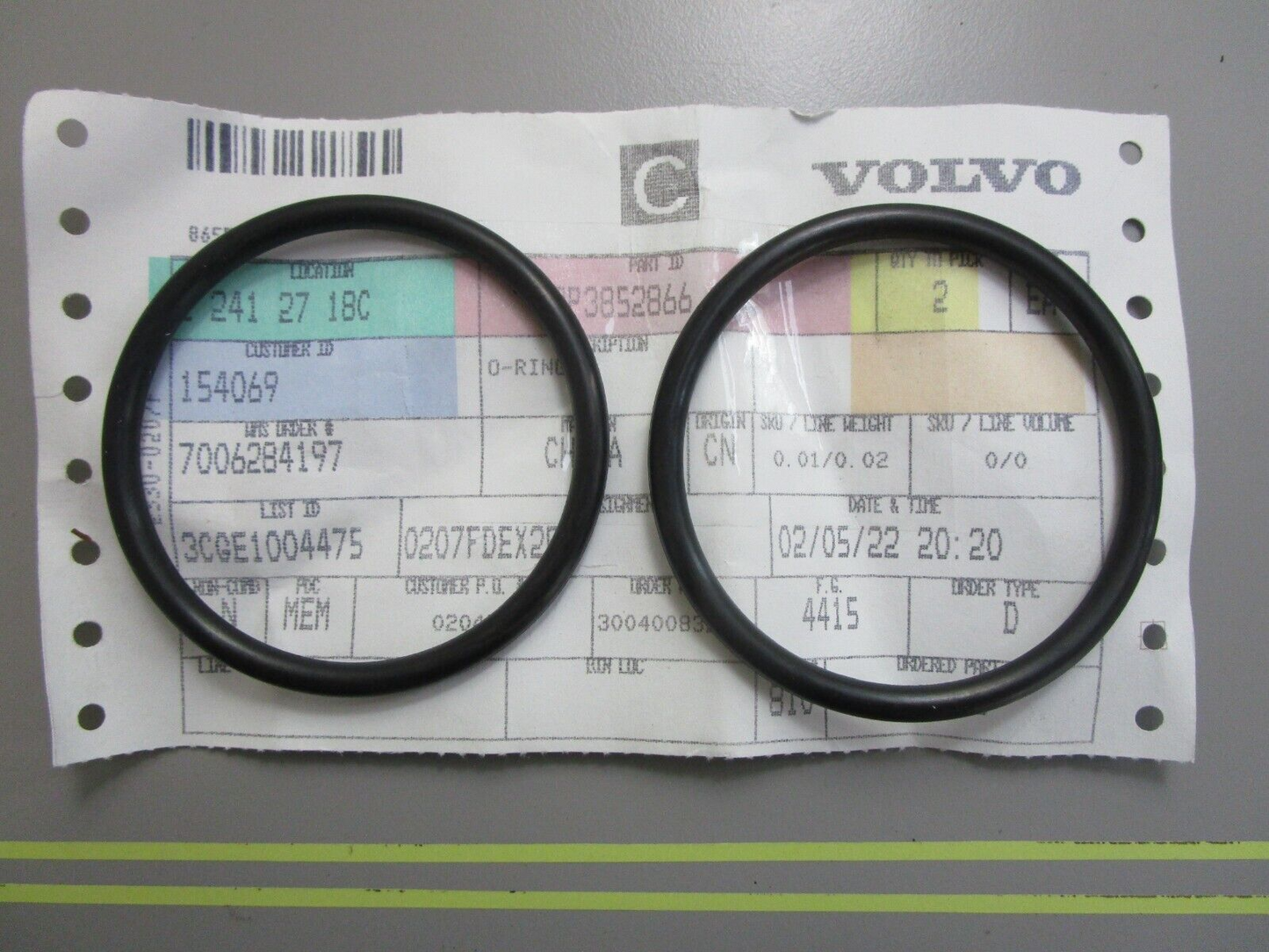 *NEW OEM* (LOT OF 2) 0810 Volvo Penta O-Ring 3852866
