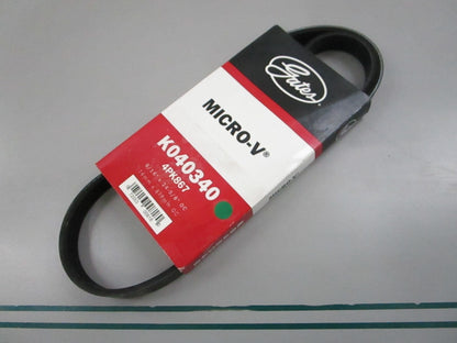 Gates K040340 Micro-V Serpentine Belt 4-Rib 34.6in NEW 0810