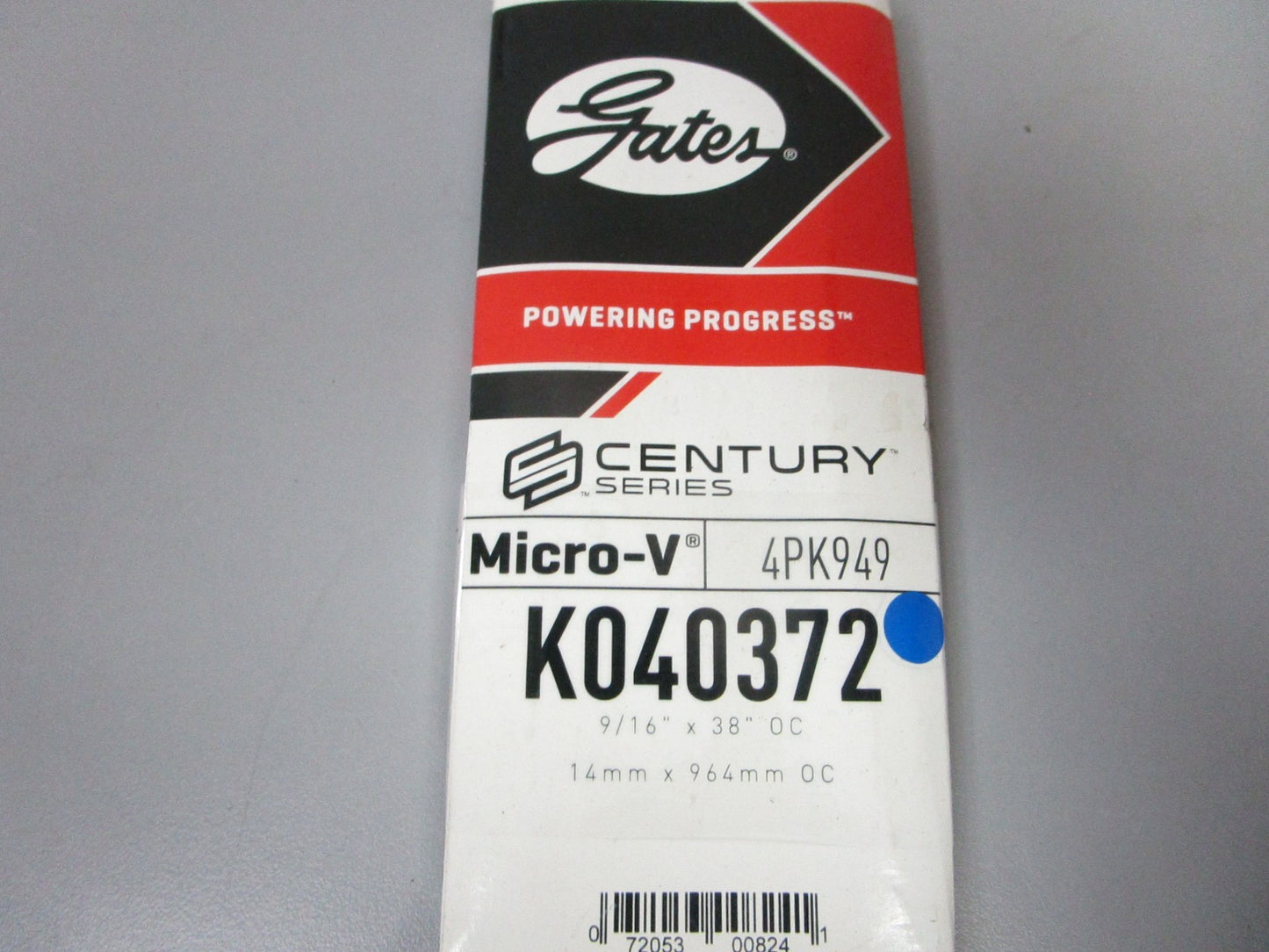 NEW K040372 Gates Micro-V 9/16" x 38" Serpentine Belt 0720