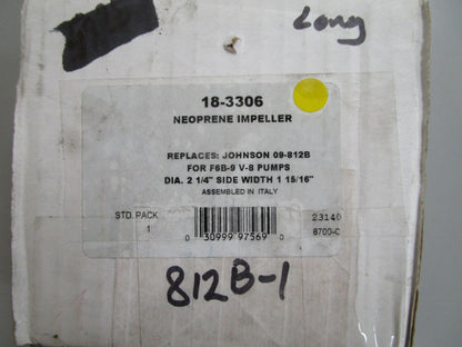 *NEW* 0810 Sierra Neoprene Impeller 18-3306 Replaces: Johnson 09-812B