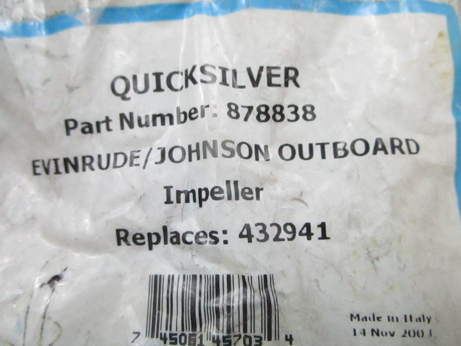 *NEW OEM* 0810 Mercury Quicksilver Impeller 878838