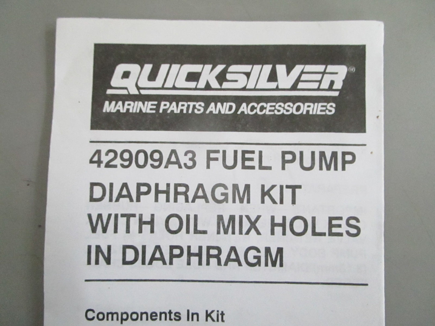 *NEW OEM* 0820 Mercury Quicksilver Diaphragm Kit 42909A3