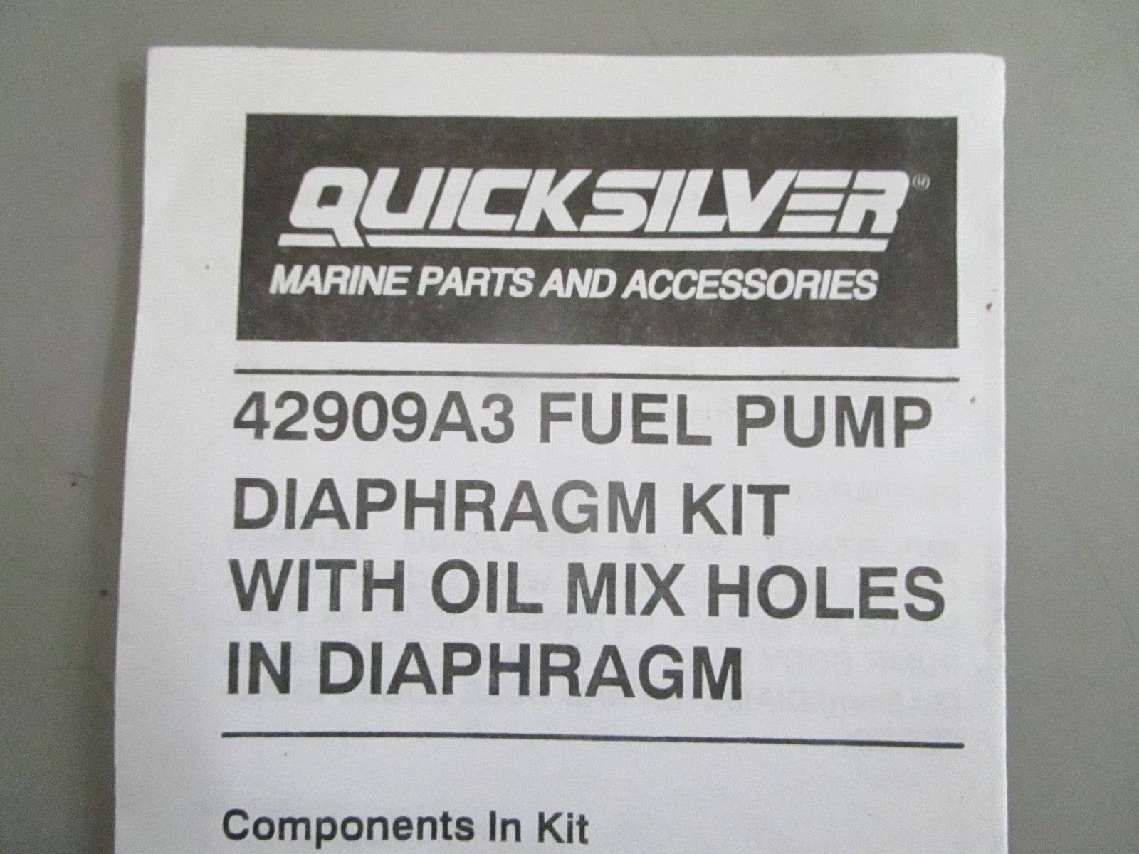 *NEW OEM* 0820 Mercury Quicksilver Diaphragm Kit 42909A3