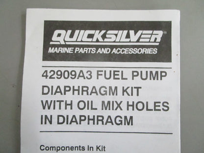 *NEW OEM* 0820 Mercury Quicksilver Diaphragm Kit 42909A3
