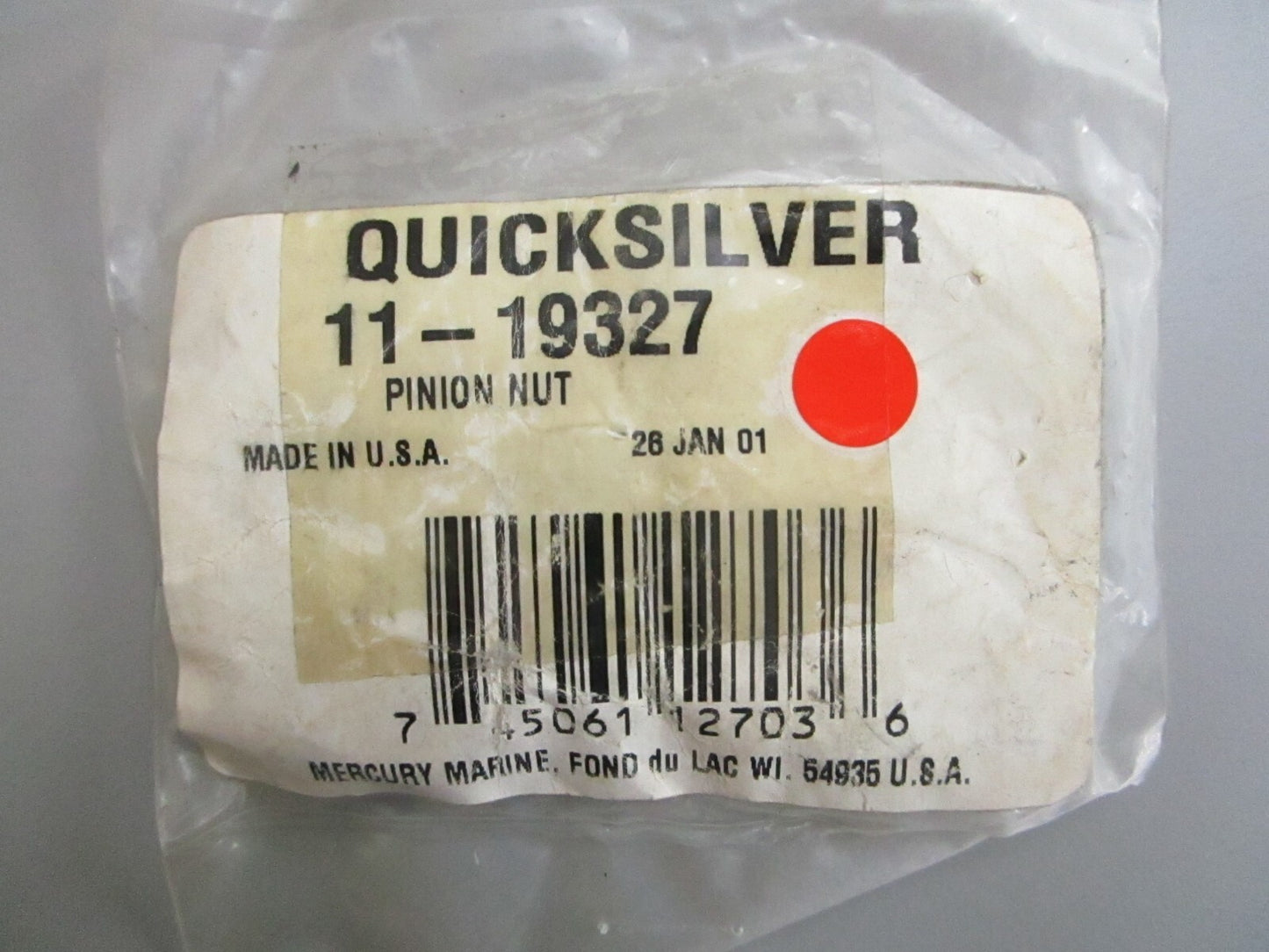 *NEW OEM* 0820 Mercury Quicksilver Pinion Nut 11-19327