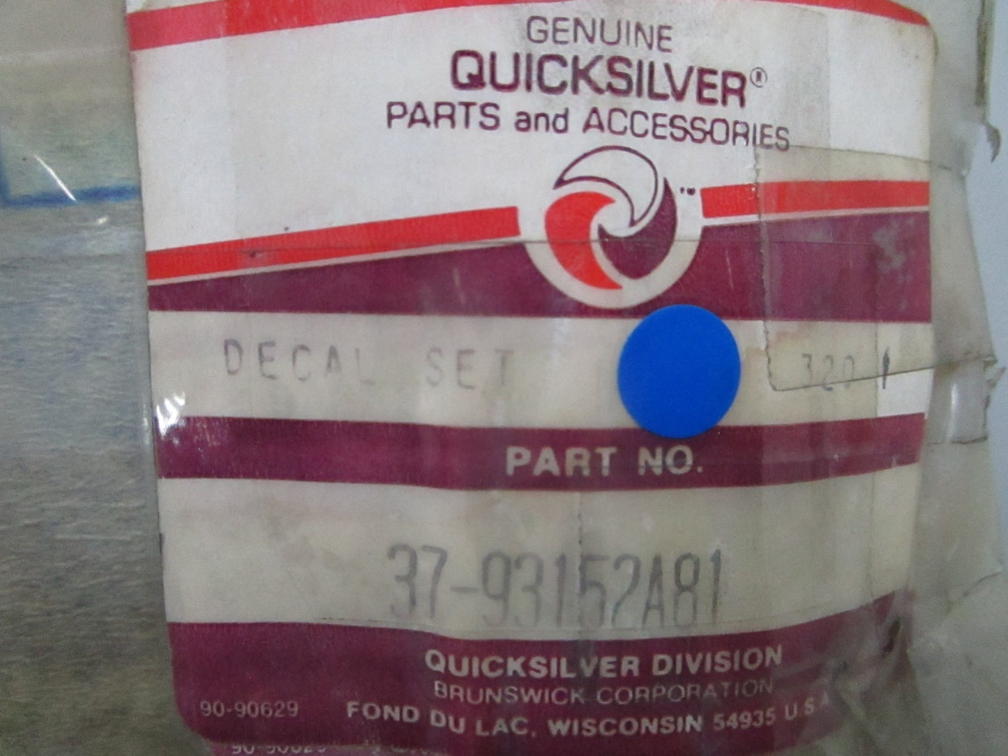 *NEW OEM* 0810 Mercury Quicksilver Decal Set 37-93152A81