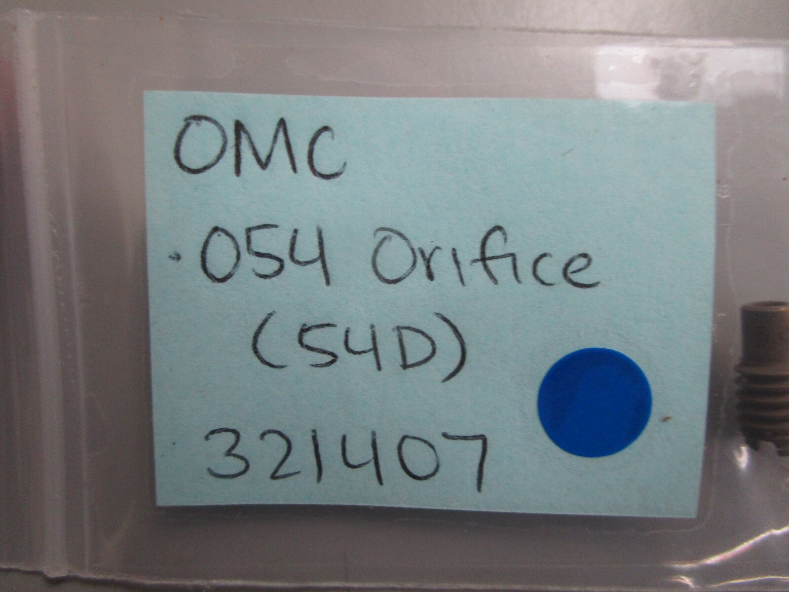 *NEW OEM* 0820 OMC Johnson Evinrude .054 Orifice (54D) 321407 0321407