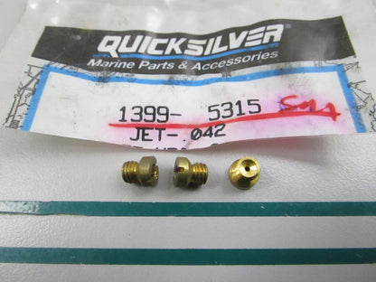 NEW OEM (LOT OF 3) 1399-5315 Mercury Quicksilver .042 Main Jet 0810