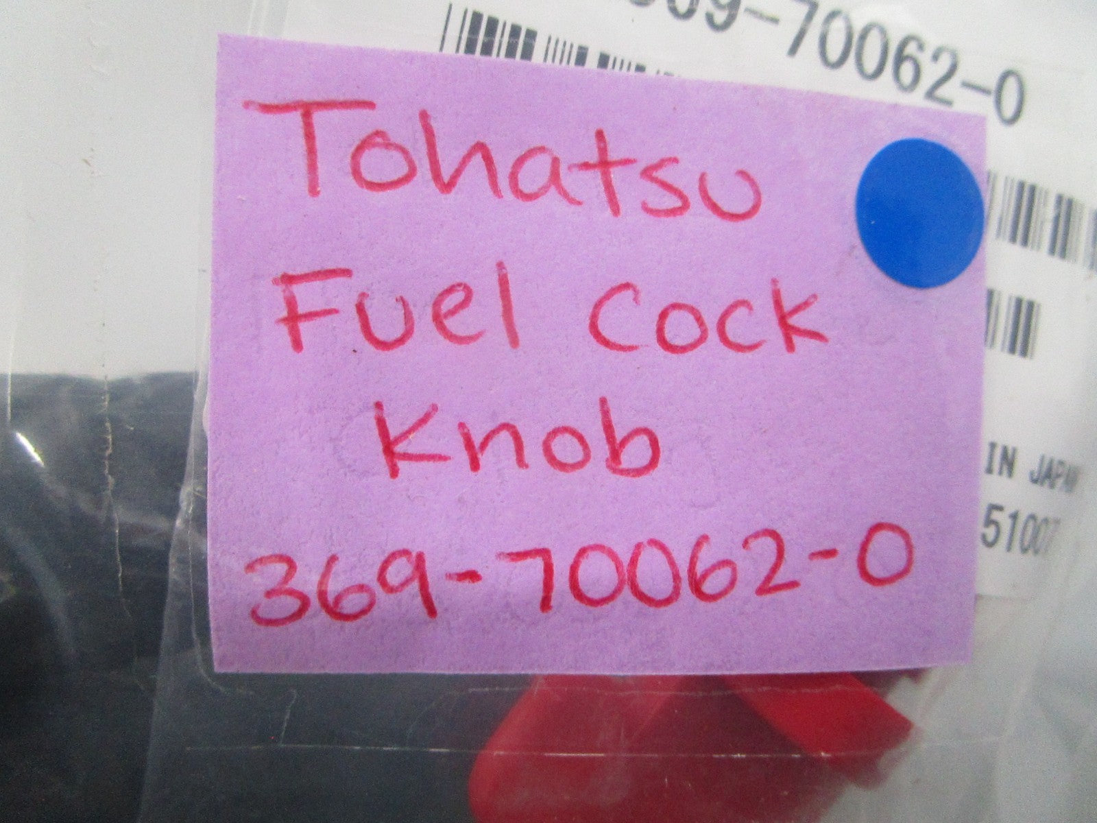NEW OEM 369-70062-0 369700620 Tohatsu Fuel Cock Knob 0810