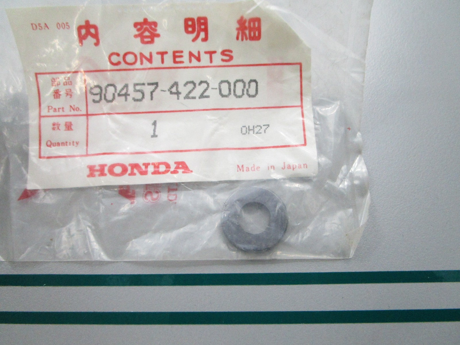 NEW OEM 90457-422-000 Honda Washer 0810