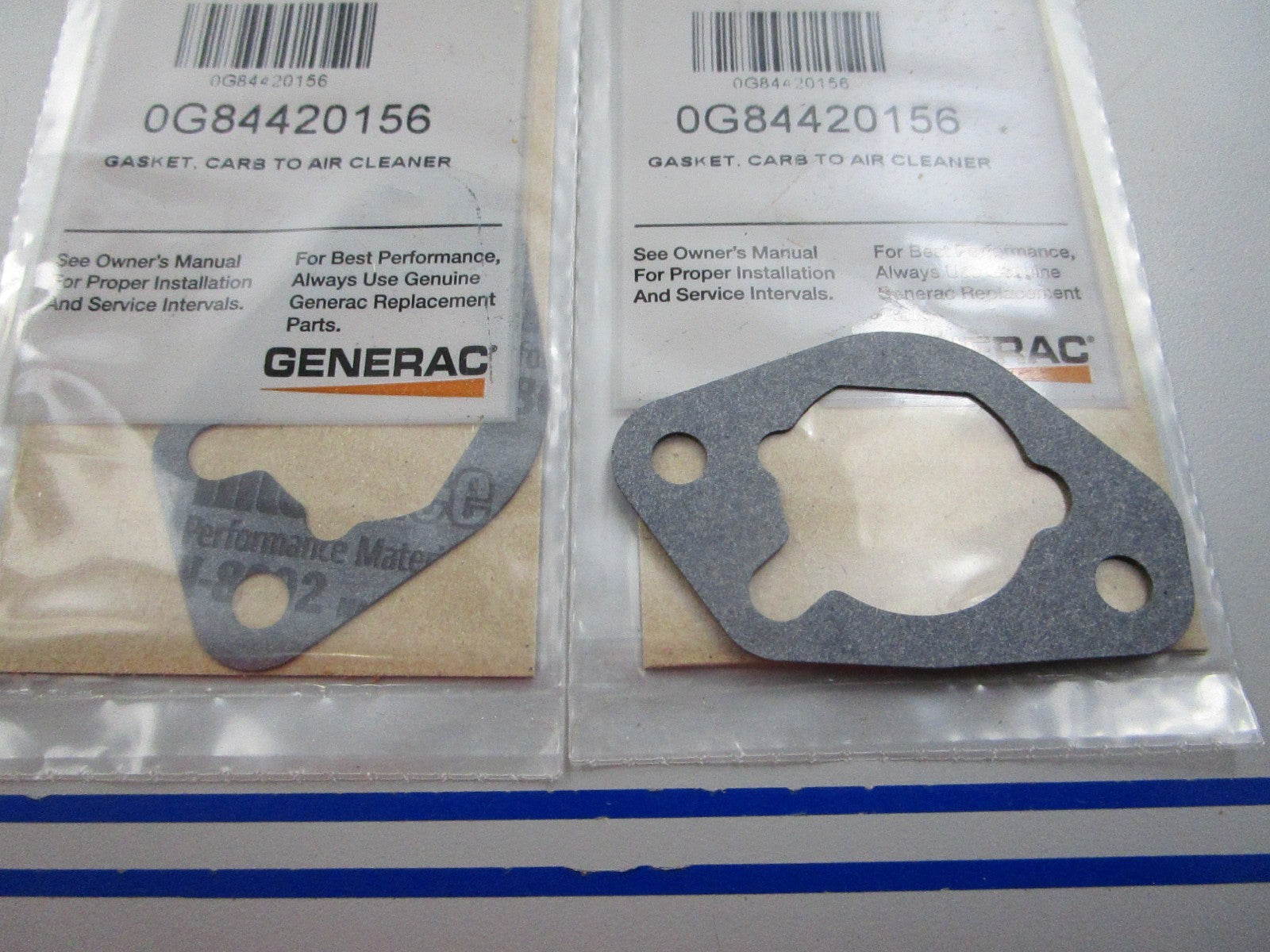 NEW OEM (LOT OF 2) 0G84420156 Generac Gasket 0810