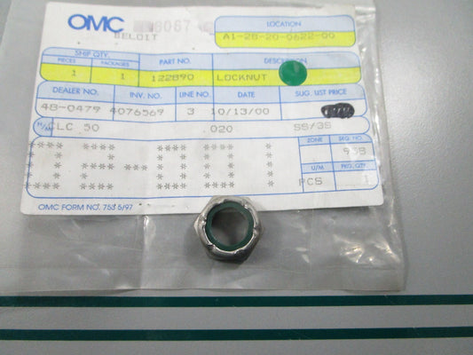 NEW OEM 122890 0122890 OMC Johnson Evinrude Locknut 0810