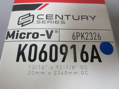 NEW K060916A Gates Micro-V 13/16" x 92 ⅛" Serpentine Belt 0720