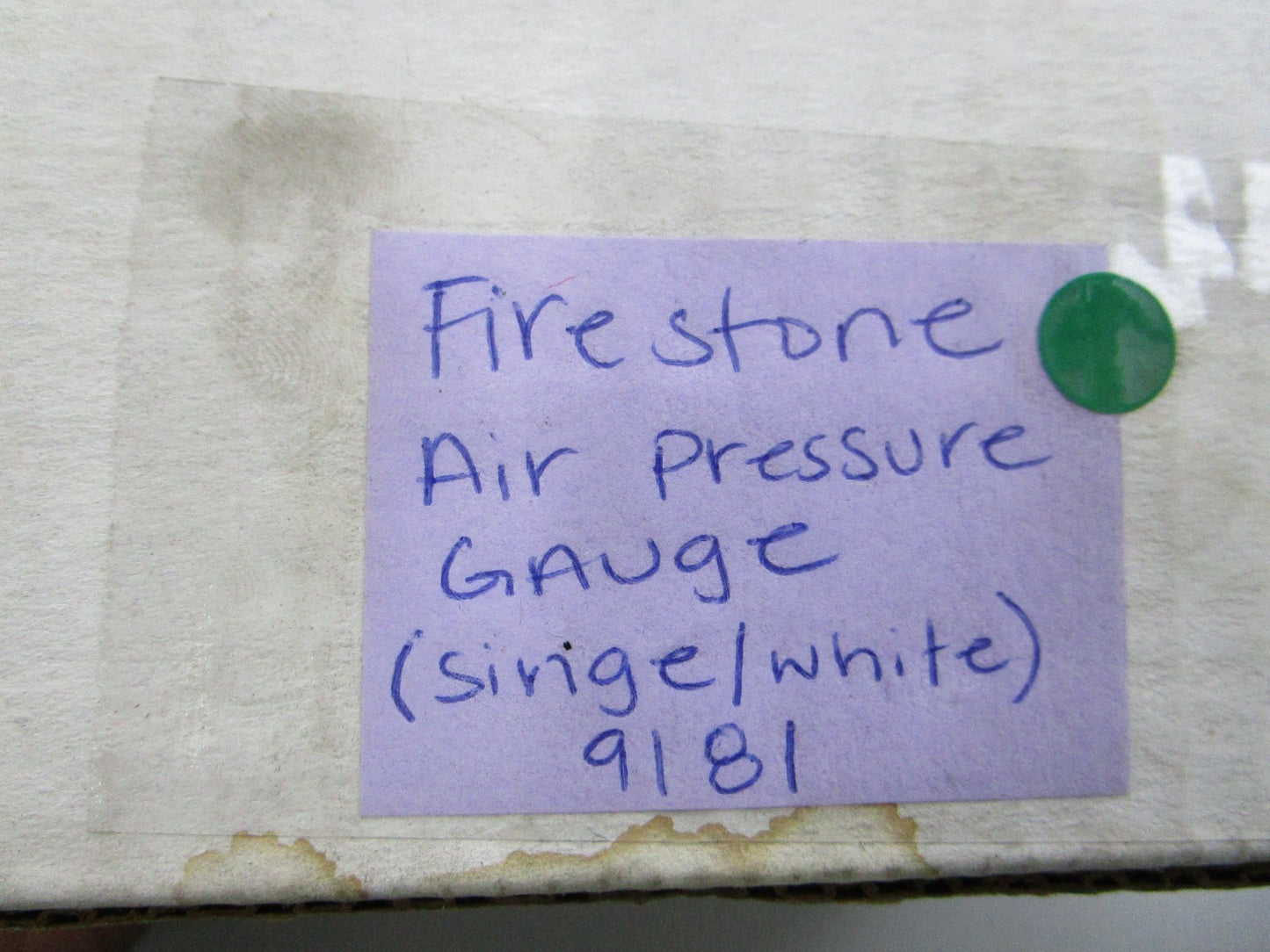 NEW 9181 Firestone White Single Air Pressure Gauge 0810
