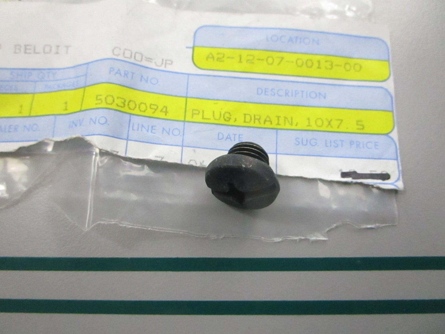 NEW OEM 5030094 OMC Johnson Evinrude Drain Plug 0810